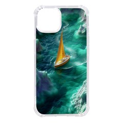 Seascape Boat Sailing Iphone 14 Tpu Uv Print Case by Cemarart