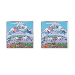 Art Psychedelic Mountain Cufflinks (square)