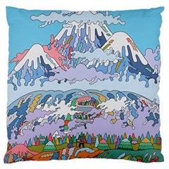 Art Psychedelic Mountain Standard Premium Plush Fleece Cushion Case (two Sides)