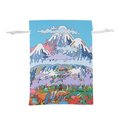 Art Psychedelic Mountain Lightweight Drawstring Pouch (s) by Cemarart