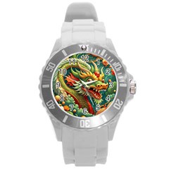 Chinese New Year ¨c Year Of The Dragon Round Plastic Sport Watch (l)