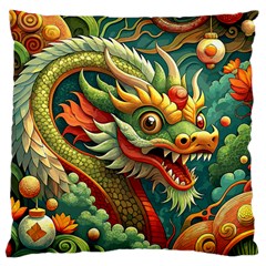 Chinese New Year ¨c Year Of The Dragon Large Premium Plush Fleece Cushion Case (one Side)