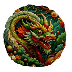 Chinese New Year ¨c Year Of The Dragon Large 18  Premium Flano Round Cushions