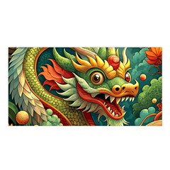 Chinese New Year ¨c Year Of The Dragon Satin Shawl 45  X 80 