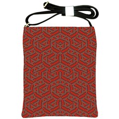 Hexagon Motif Geometric Tribal Style Pattern Shoulder Sling Bag by dflcprintsclothing