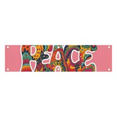 Flower Power Hippie Boho Love Peace Text Pink Pop Art Spirit Banner And Sign 4  X 1  by Grandong