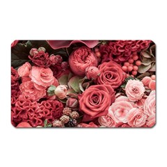 Pink Roses Flowers Love Nature Magnet (rectangular) by Grandong