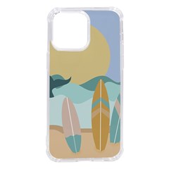 Beach Sea Surfboards Water Sand Drawing  Boho Bohemian Nature Iphone 14 Pro Max Tpu Uv Print Case by Grandong