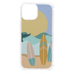 Beach Sea Surfboards Water Sand Drawing  Boho Bohemian Nature Iphone 13 Mini Tpu Uv Print Case by Grandong