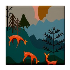 Roe Deer Animal Boho Bohemian Nature Tile Coaster by Grandong