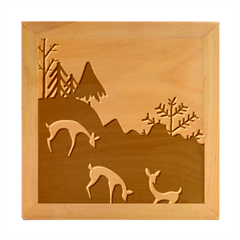 Roe Deer Animal Boho Bohemian Nature Wood Photo Frame Cube by Grandong