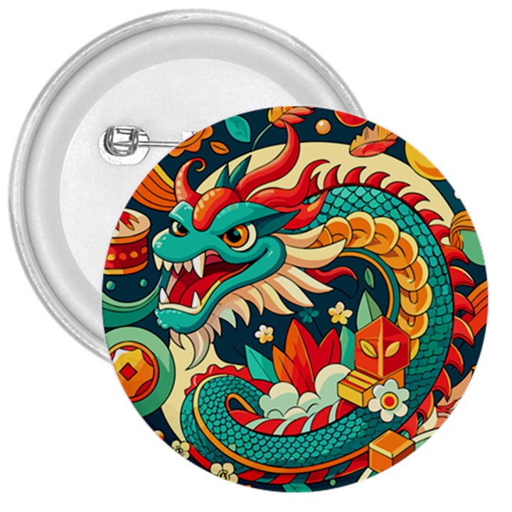 Chinese New Year – Year of the Dragon 3  Buttons