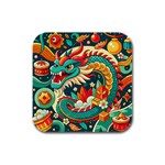 Chinese New Year – Year of the Dragon Rubber Square Coaster (4 pack) Front