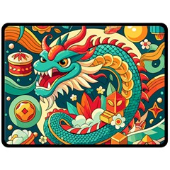 Chinese New Year ¨c Year Of The Dragon Two Sides Fleece Blanket (large)