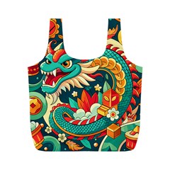 Chinese New Year ¨c Year Of The Dragon Full Print Recycle Bag (m)