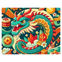 Chinese New Year ¨c Year Of The Dragon Two Sides Premium Plush Fleece Blanket (medium)