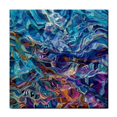Kaleidoscopic Currents Tile Coaster by kaleidomarblingart