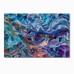 Kaleidoscopic Currents Postcard 4 x 6  (pkg Of 10) by kaleidomarblingart