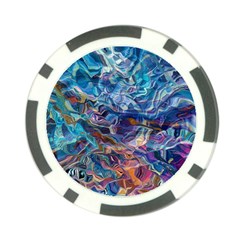 Kaleidoscopic Currents Poker Chip Card Guard by kaleidomarblingart