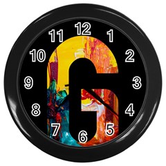 Abstract, Dark Background, Black, Typography,g Wall Clock (black)