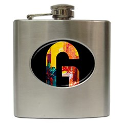 Abstract, Dark Background, Black, Typography,g Hip Flask (6 Oz)