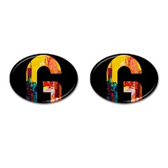 Abstract, Dark Background, Black, Typography,g Cufflinks (Oval)