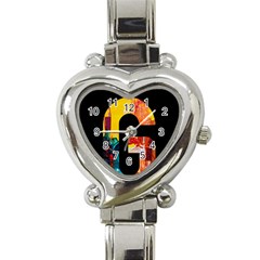 Abstract, Dark Background, Black, Typography,g Heart Italian Charm Watch