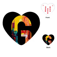 Abstract, Dark Background, Black, Typography,g Playing Cards Single Design (heart)