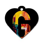 Abstract, Dark Background, Black, Typography,g Dog Tag Heart (Two Sides) Front