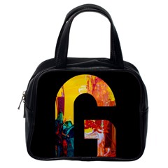 Abstract, Dark Background, Black, Typography,g Classic Handbag (one Side)