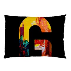 Abstract, Dark Background, Black, Typography,g Pillow Case by nateshop