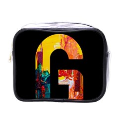 Abstract, Dark Background, Black, Typography,g Mini Toiletries Bag (one Side)