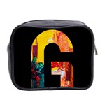 Abstract, Dark Background, Black, Typography,g Mini Toiletries Bag (Two Sides) Back