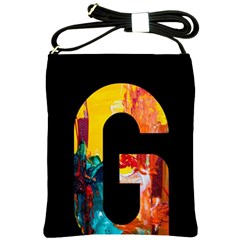 Abstract, Dark Background, Black, Typography,g Shoulder Sling Bag