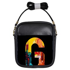 Abstract, Dark Background, Black, Typography,g Girls Sling Bag