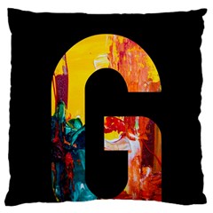 Abstract, Dark Background, Black, Typography,g Large Cushion Case (Two Sides)