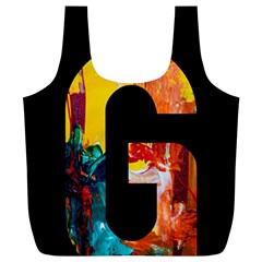 Abstract, Dark Background, Black, Typography,g Full Print Recycle Bag (xl)