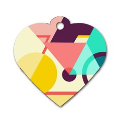 Bicycle, Geometric Figures, Art, Dog Tag Heart (two Sides)