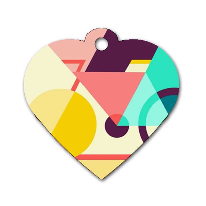 Bicycle, Geometric Figures, Art, Dog Tag Heart (Two Sides)