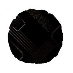 Black Background With Gold Lines Standard 15  Premium Round Cushions