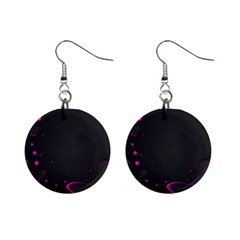 Butterflies, Abstract Design, Pink Black Mini Button Earrings by nateshop
