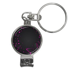 Butterflies, Abstract Design, Pink Black Nail Clippers Key Chain by nateshop
