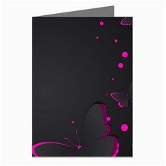 Butterflies, Abstract Design, Pink Black Greeting Cards (pkg Of 8) by nateshop