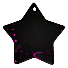 Butterflies, Abstract Design, Pink Black Star Ornament (two Sides)
