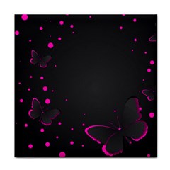 Butterflies, Abstract Design, Pink Black Face Towel by nateshop
