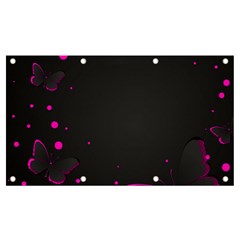 Butterflies, Abstract Design, Pink Black Banner And Sign 7  X 4  by nateshop