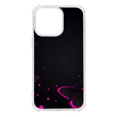 Butterflies, Abstract Design, Pink Black Iphone 13 Pro Tpu Uv Print Case by nateshop