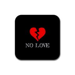 No Love, Broken, Emotional, Heart, Hope Rubber Square Coaster (4 Pack)