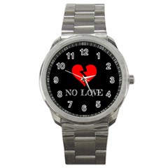 No Love, Broken, Emotional, Heart, Hope Sport Metal Watch