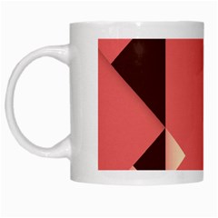 Retro Abstract Background, Brown-pink Geometric Background White Mug by nateshop